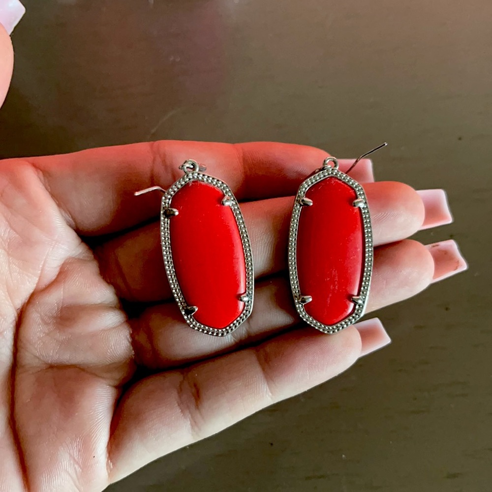 Red Kendra Scott earrings